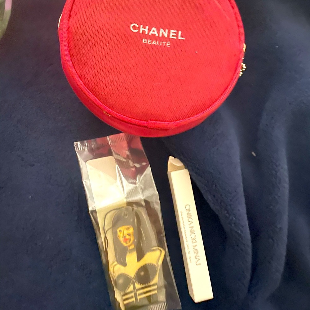 Chanel makeup bag with nicki Minaj perfume